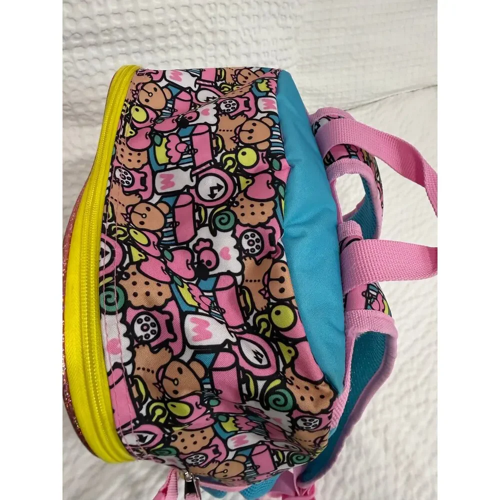 Hello Kitty Sanrio Glitter Confetti Backpack Pink School Bookbag Kids Travel Bag